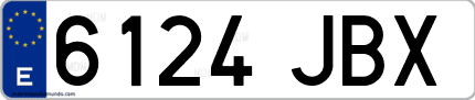 Ejemplo de matrícula de coche ordinaria 6124 JBX
