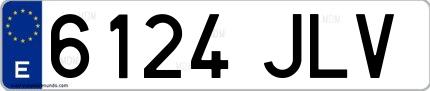 Ejemplo de matrícula española 6124 JLV