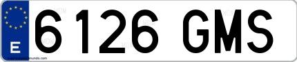 Ejemplo de matrícula española 6126 GMS