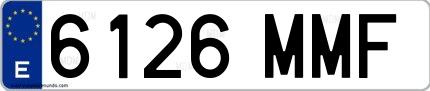 Ejemplo de matrícula española 6126 MMF