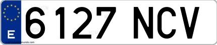 Ejemplo de matrícula española 6127 NCV