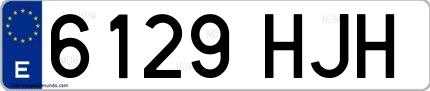Ejemplo de matrícula española 6129 HJH