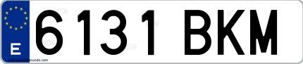 Ejemplo de matrícula española 6131 BKM