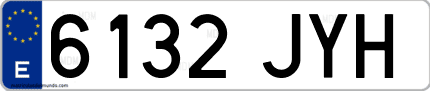 Ejemplo de matrícula de coche ordinaria 6132 JYH