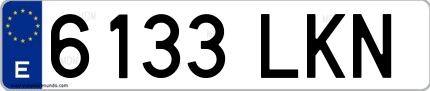 Ejemplo de matrícula española 6133 LKN