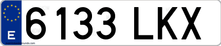 Ejemplo de matrícula de coche ordinaria 6133 LKX