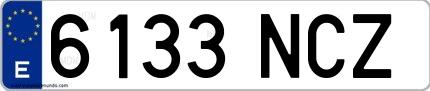 Ejemplo de matrícula española 6133 NCZ