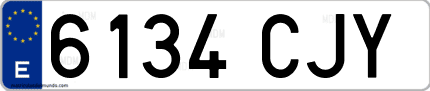 Ejemplo de matrícula de coche ordinaria 6134 CJY