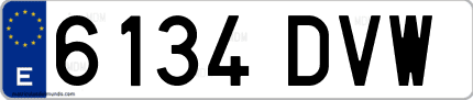 Ejemplo de matrícula de coche ordinaria 6134 DVW