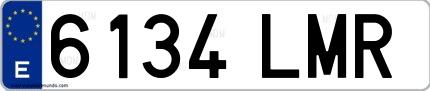 Ejemplo de matrícula española 6134 LMR