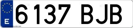 Ejemplo de matrícula española 6137 BJB