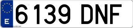 Ejemplo de matrícula española 6139 DNF