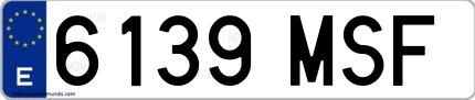 Ejemplo de matrícula española 6139 MSF