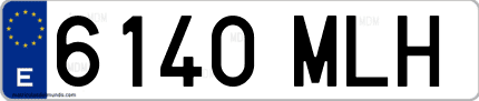Ejemplo de matrícula de coche ordinaria 6140 MLH