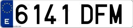 Ejemplo de matrícula española 6141 DFM