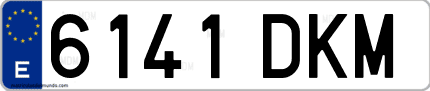 Ejemplo de matrícula de coche ordinaria 6141 DKM