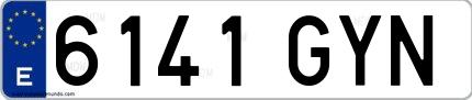 Ejemplo de matrícula española 6141 GYN