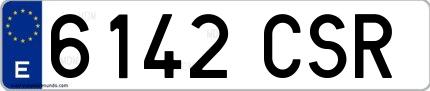 Ejemplo de matrícula española 6142 CSR