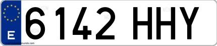 Ejemplo de matrícula española 6142 HHY