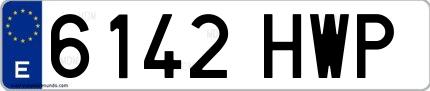 Ejemplo de matrícula española 6142 HWP