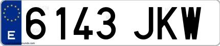 Ejemplo de matrícula española 6143 JKW