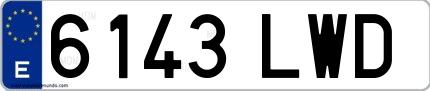Ejemplo de matrícula española 6143 LWD