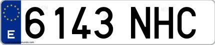 Ejemplo de matrícula española 6143 NHC