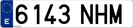 Ejemplo de matrícula española 6143 NHM