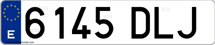 Ejemplo de matrícula de coche ordinaria 6145 DLJ