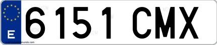 Ejemplo de matrícula española 6151 CMX