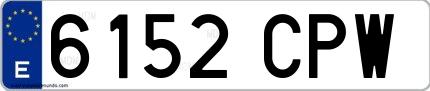 Ejemplo de matrícula española 6152 CPW