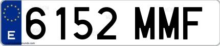 Ejemplo de matrícula española 6152 MMF