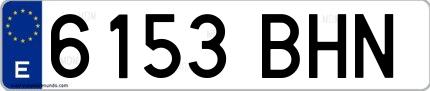 Ejemplo de matrícula española 6153 BHN
