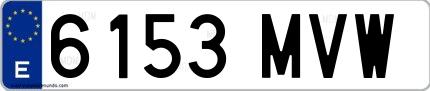 Ejemplo de matrícula española 6153 MVW