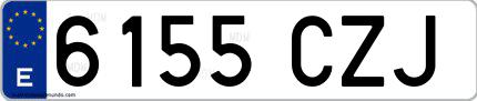 Ejemplo de matrícula española 6155 CZJ