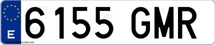 Ejemplo de matrícula de coche ordinaria 6155 GMR