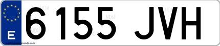 Ejemplo de matrícula española 6155 JVH