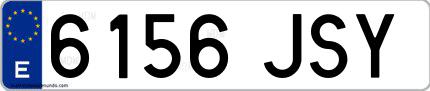 Ejemplo de matrícula española 6156 JSY
