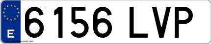 Ejemplo de matrícula española 6156 LVP