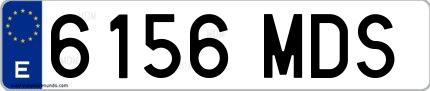 Ejemplo de matrícula española 6156 MDS
