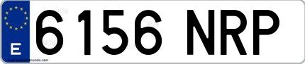 Ejemplo de matrícula española 6156 NRP