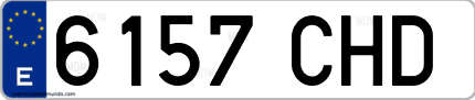 Ejemplo de matrícula de coche ordinaria 6157 CHD