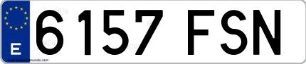 Ejemplo de matrícula española 6157 FSN