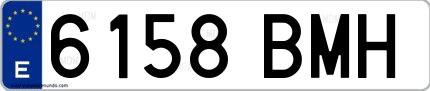 Ejemplo de matrícula española 6158 BMH