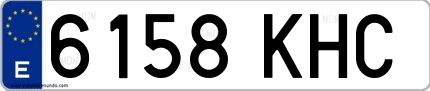 Ejemplo de matrícula española 6158 KHC