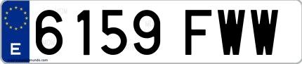 Ejemplo de matrícula española 6159 FWW