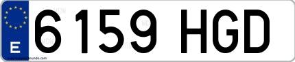Ejemplo de matrícula española 6159 HGD