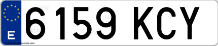 Ejemplo de matrícula de coche ordinaria 6159 KCY