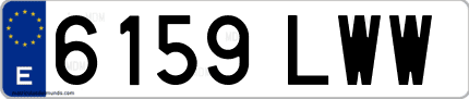 Ejemplo de matrícula de coche ordinaria 6159 LWW