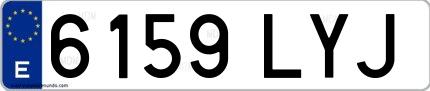 Ejemplo de matrícula española 6159 LYJ
